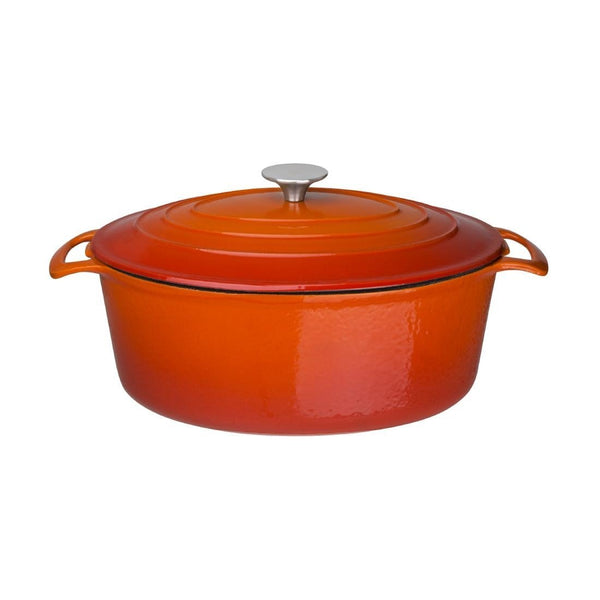 Vogue Oval Casserole Orange - 125x230x305mm 6Ltr GH312 - Whisk Hospitality - GH312