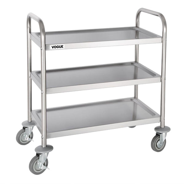 Vogue 3 Tier Flat Pack Trolley St/St - 825x710x405mm F993 - Whisk Hospitality - F993