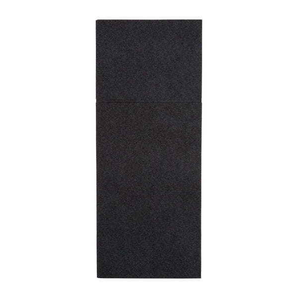 Fiesta Recyclable 48x40cm Airlaid Pocket Fold Black Dinner Napkin (Pack 400) FE280 - Whisk Hospitality - FE280