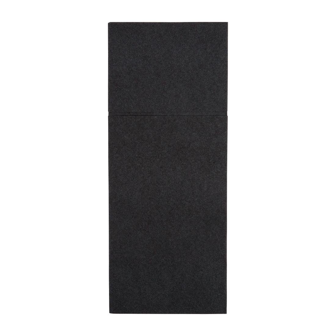 Fiesta Recyclable 48x40cm Airlaid Pocket Fold Black Dinner Napkin (Pack 400) FE280 - Whisk Hospitality - FE280