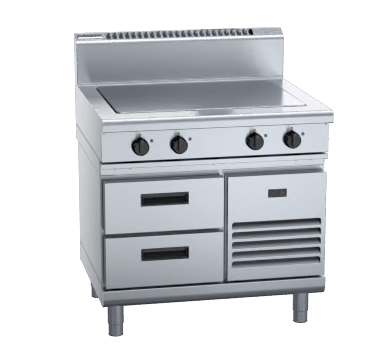 Waldorf 800 Series Rn8104E Rb 900Mm Electric Solid Top Refrigerated Base - Whisk Hospitality - RN8104E-RB