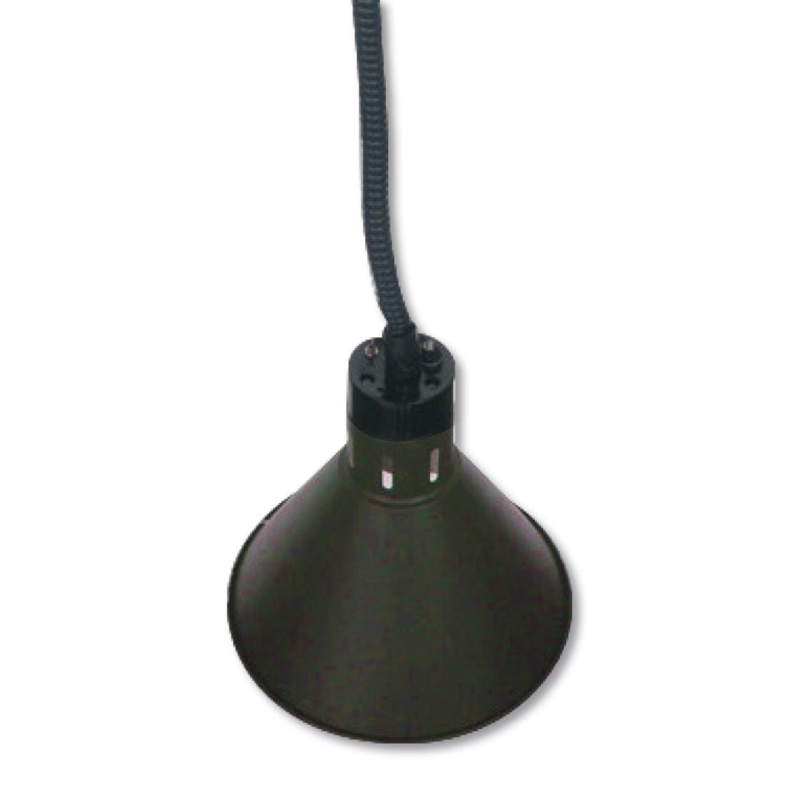 Pull down heat lamp black 270mm Round HYWBL08 - Whisk Hospitality - HYWBL08
