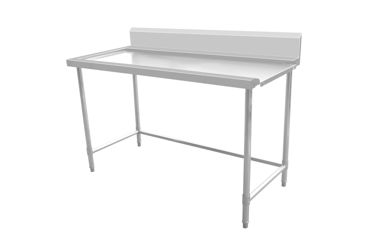 Outlet Bench with Splashback & Leg Brace - Outlet on Right / 700 / AWSD-0970R - Whisk Hospitality - 631890