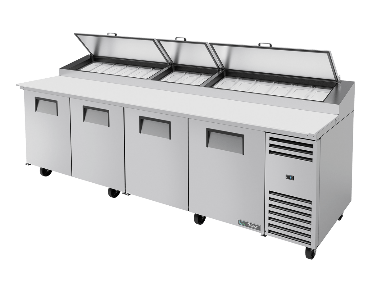 True Refrigeration Pizza Prep Table 15x 1/3 Top Pans 4 Solid Swing Doors - TPP - AT - 119 - HC - Whisk Hospitality - TPP-AT-119-HC