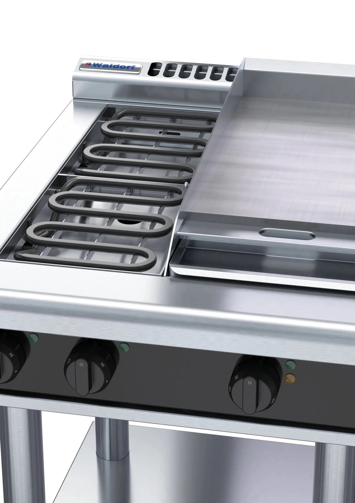 Waldorf Bold Rnlb8403E Ls 600Mm Electric Cooktop Low Back Version Leg Stand - Whisk Hospitality - RNLB8403E-LS
