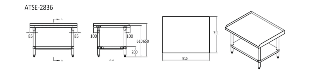 Cookrite STAINLESS STEEL STAND W940X D740 X H180 | COOKRITE ATSE - 2836 - Whisk Hospitality - ATSE-2836