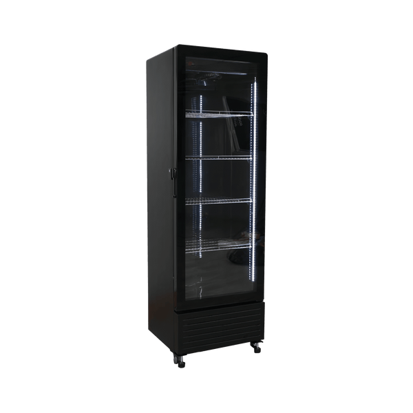 Exquisite One Glass Doors Upright Display Refrigerators β Black - DC360 - Whisk Hospitality -