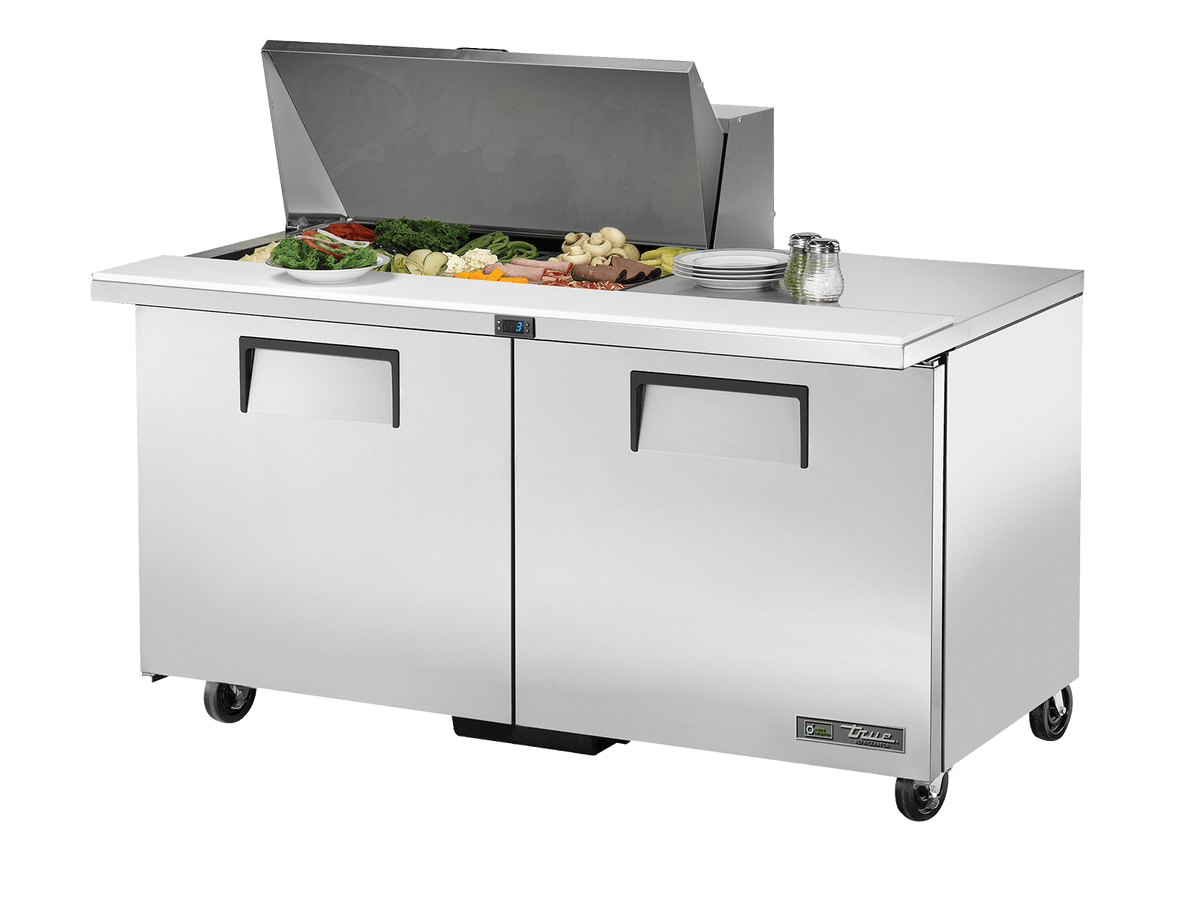 True Refrigeration Prep Table 15x 1/6 Top Pans 2 Solid Swing Doors - TSSU - 60 - 15M - B - HC - Whisk Hospitality - TSSU-60-15M-B-HC
