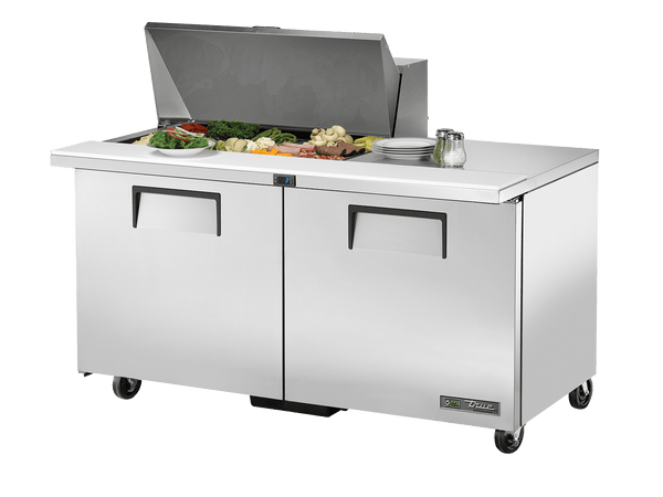 True Refrigeration Prep Table 15x 1/6 Top Pans 2 Solid Swing Doors - TSSU - 60 - 15M - B - HC - Whisk Hospitality - TSSU-60-15M-B-HC