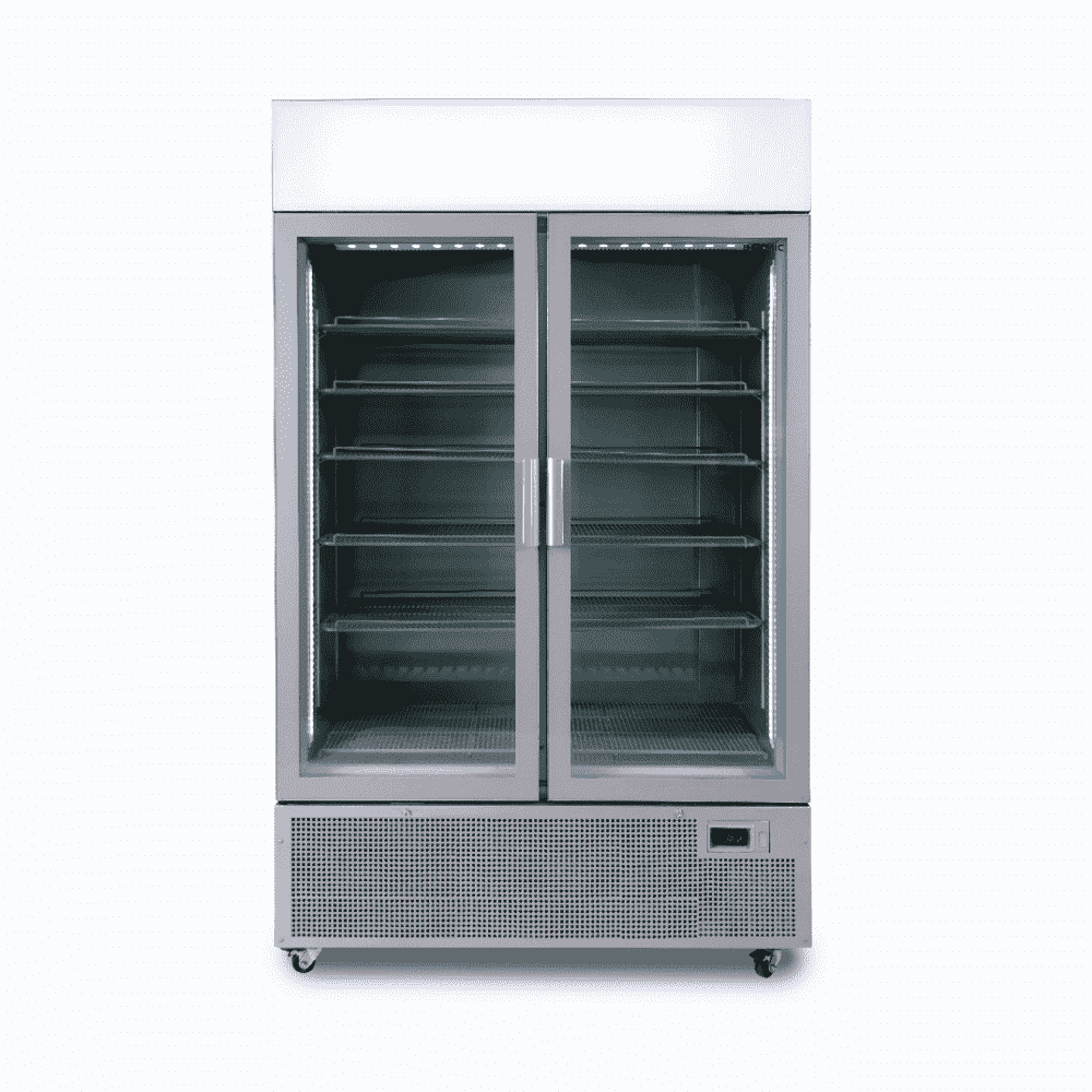 Bromic Upright Display Fridge - 1082L - 2 Door - Flat Glass - Lightbox - Silver - Whisk Hospitality - GM1100LS-NR