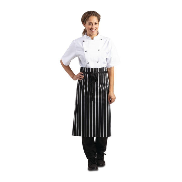 Whites Black & White Stripe Butchers Waist Apron - 760x920mm 30x36" A938 - Whisk Hospitality - A938