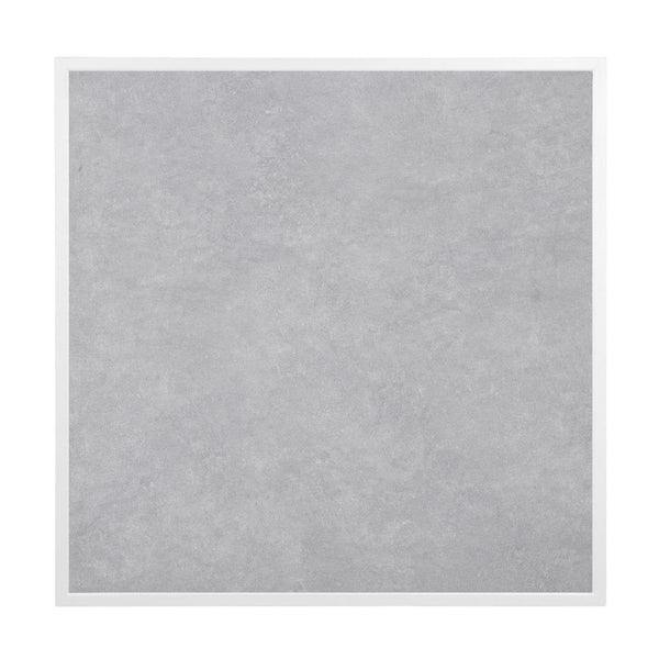 Bolero Light Grey Stone Effect Outdoor Fibre Glass Table Top White Trim - 700mm FU514 - Whisk Hospitality - FU514