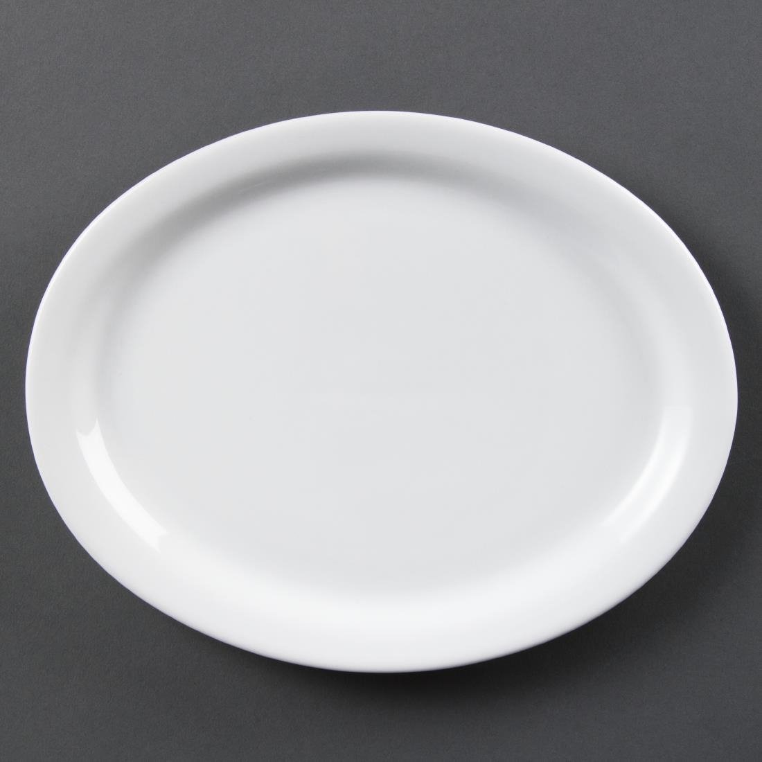 Olympia Whiteware Oval Plate /Platter - 25cm 10" (Box 6) CB477 - Whisk Hospitality - CB477