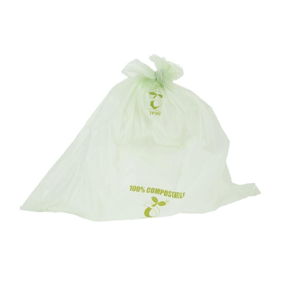 Jantex Green Compostable Bin Liners - 10Ltr (Roll 24) HW684 - Whisk Hospitality - HW684