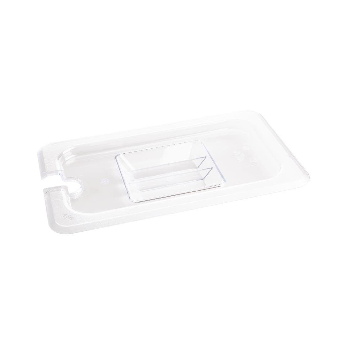 Vogue Clear Polycarbonate Notched Lid - GN 1/4 U253 - Whisk Hospitality - U253