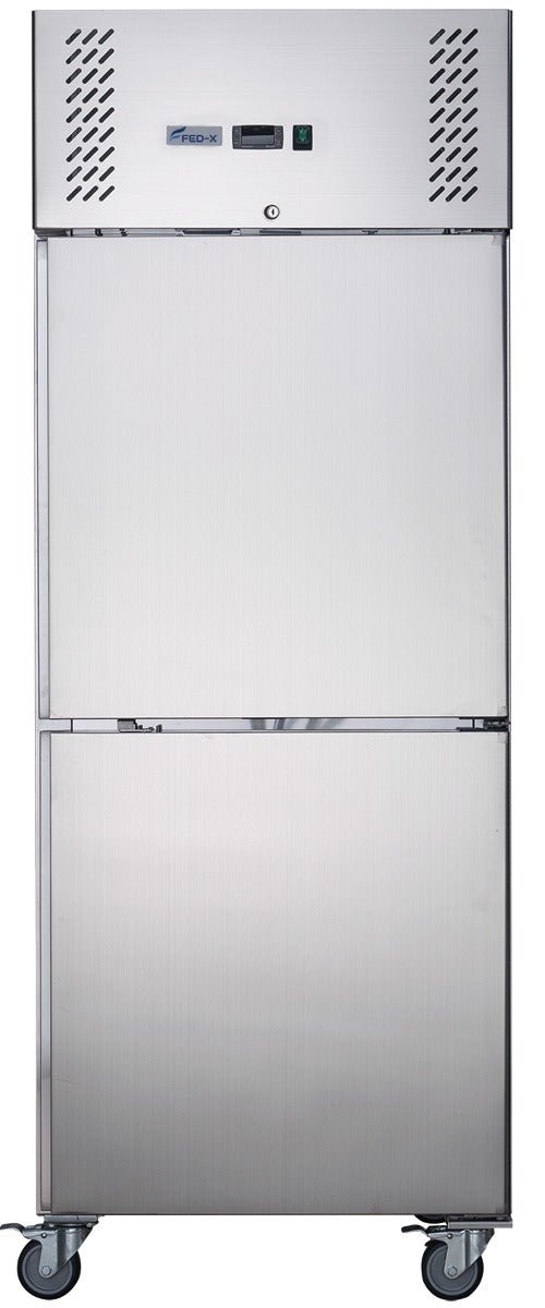 FED-X S/S Two half Door Upright Freezer - XURF600S1V - Whisk Hospitality - XURF600S1V