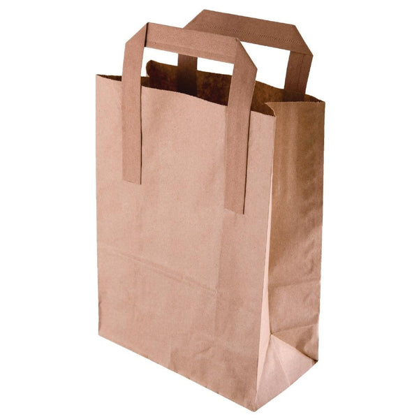 Fiesta Recyclable Brown Paper Bag with Handles Large (Pack 250) CF592 - Whisk Hospitality - CF592
