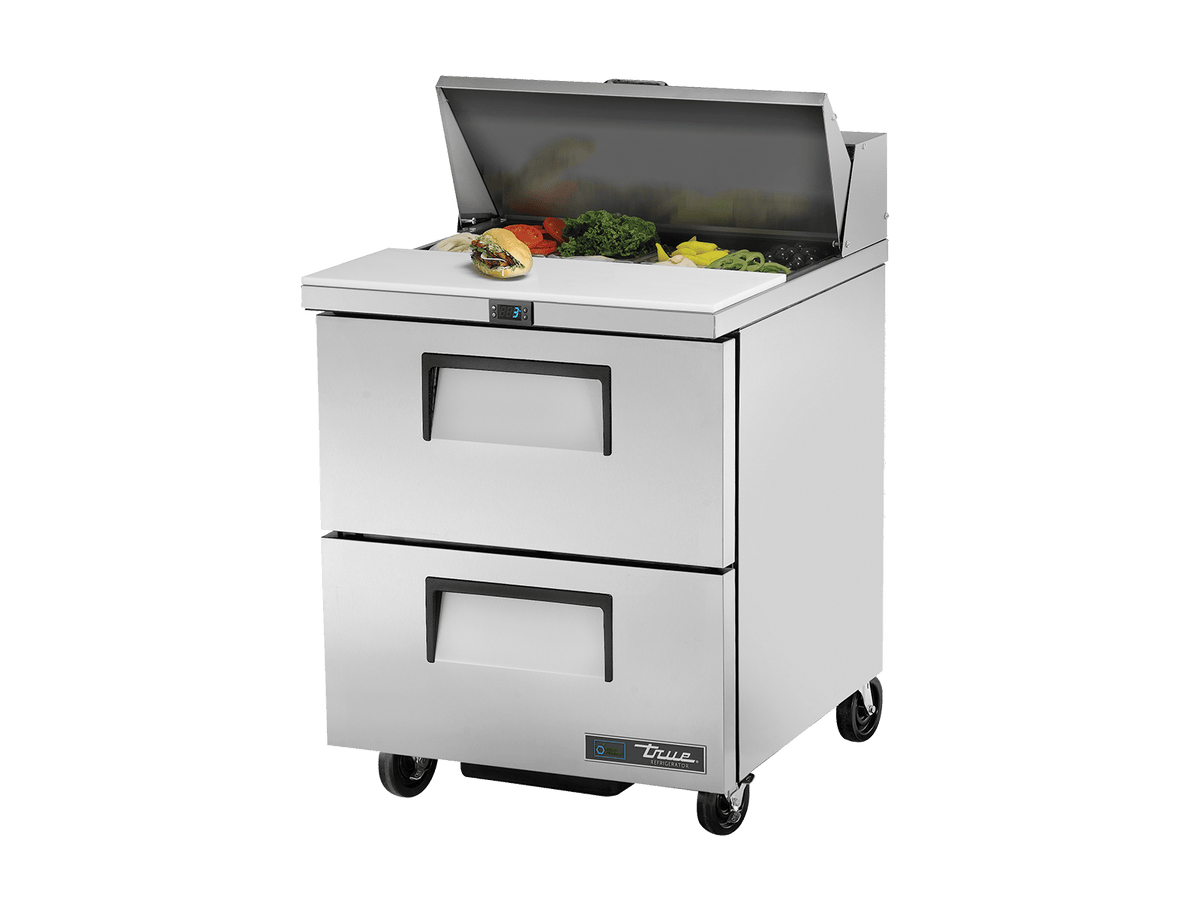 True Refrigeration Prep Table 8x 1/6 Top Pans 2 Drawers - TSSU - 27 - 08D - 2 - HC - Whisk Hospitality - TSSU-27-08D-2-HC