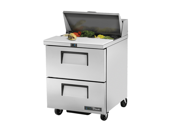 True Refrigeration Prep Table 8x 1/6 Top Pans 2 Drawers - TSSU - 27 - 08D - 2 - HC - Whisk Hospitality - TSSU-27-08D-2-HC
