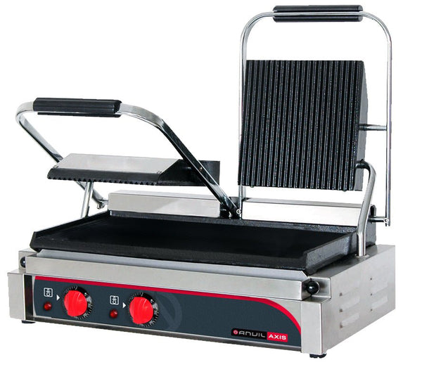Anvil Panini Press Double Ribbed Top Flat Bottom TSS3000 - Whisk Hospitality - TSS3000