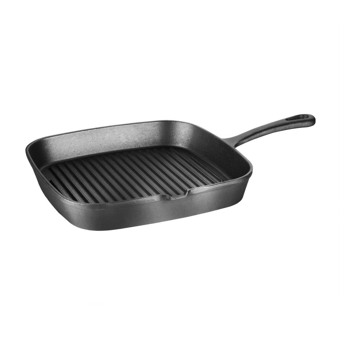 Vogue Ribbed Skillet Square - 240mm 9 1/2" M653 - Whisk Hospitality - M653