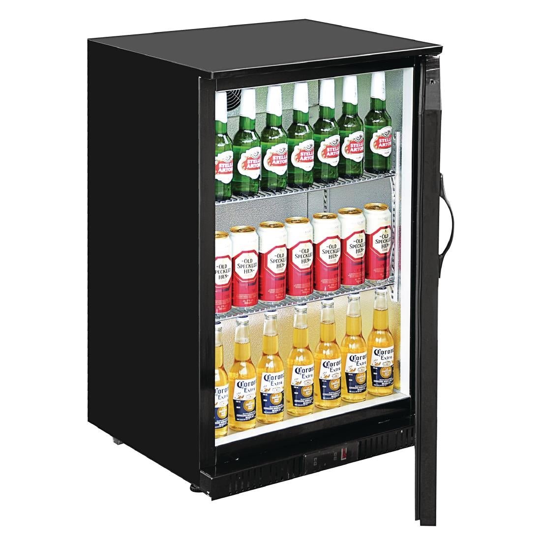 Polar G - Series Back Bar Cooler with Single Solid Hinged Door Black - 900mm GL015 - A - Whisk Hospitality - GL015-A