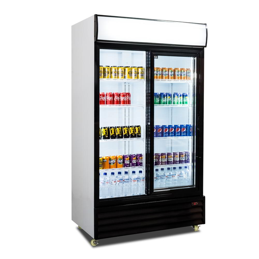 AG 1000L Double Sliding Door Upright Display Fridge - Glass Door CU1000TNG - SD - Whisk Hospitality - CU1000TNG-SD