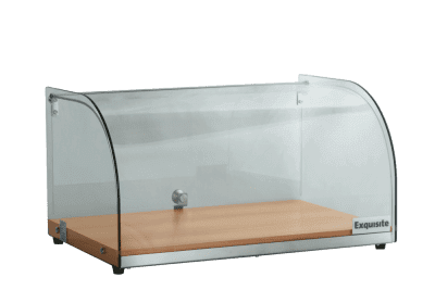 Exquitive Curved Glass Ambient Counter Top Display Cabinet β Elegant Walnut Colour - CD25-W - Whisk Hospitality - CD25-O