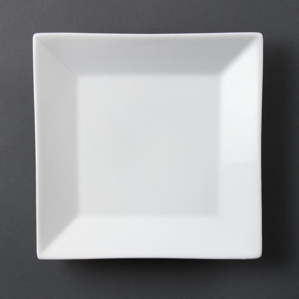 Olympia Whiteware Square Plate Wide Rim - 25cm 10" (Box 6) C360 - Whisk Hospitality - C360
