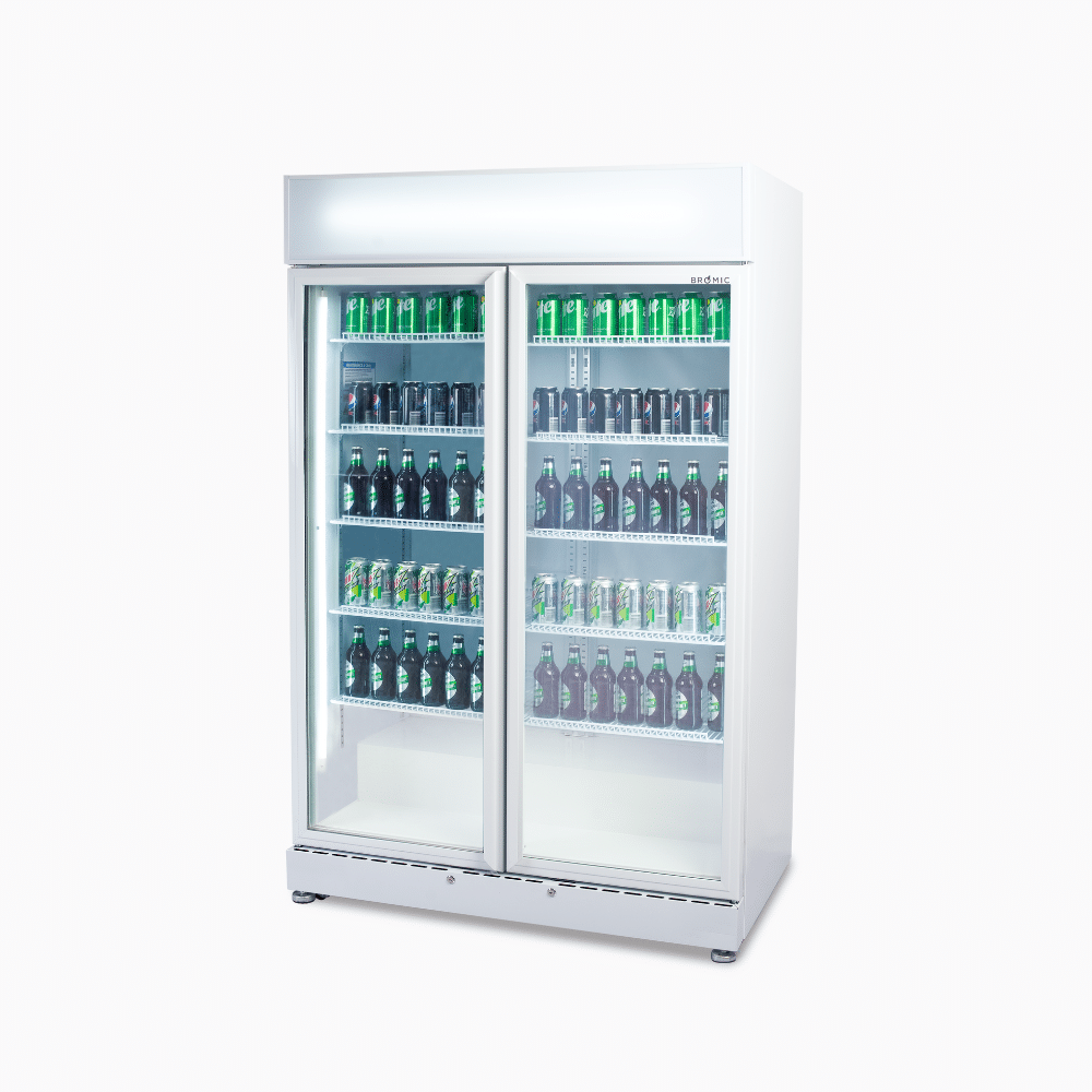 Bromic Upright Display Fridge - 885L - 2 Doors - Flat Glass - White - Whisk Hospitality - GM0900LWECO