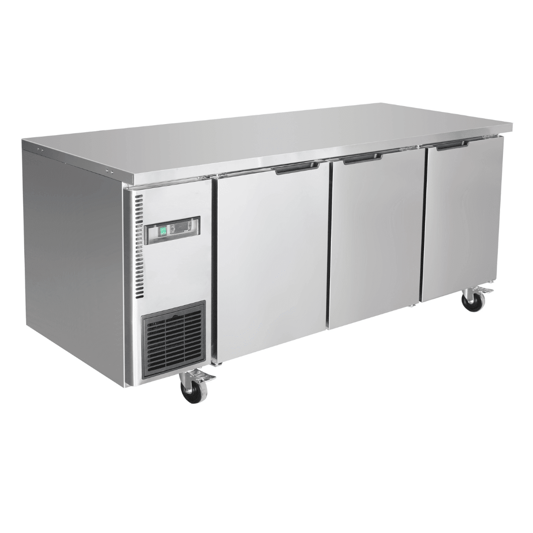 Thermaster Stainless Steel Triple Door Workbench Freezer - TS1800BT - 3D - Whisk Hospitality - TS1800BT-3D