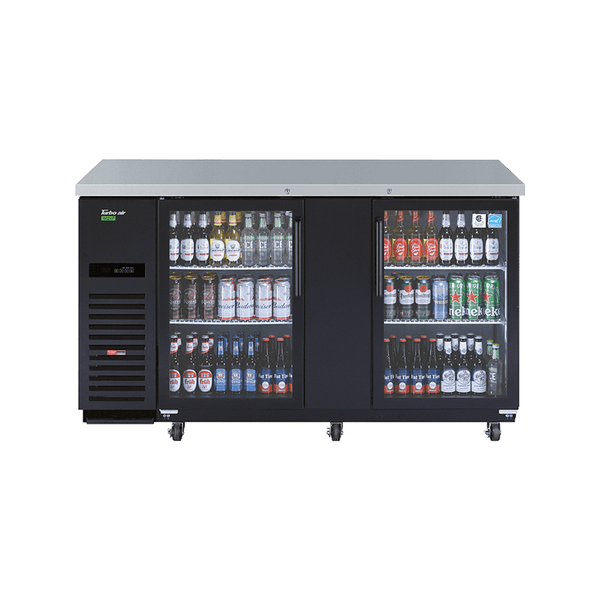 Turbo Air 3 Glass Door Back Bar Fridge Black 1754mm TBB-3SGD - Whisk Hospitality - TBB-3SGD