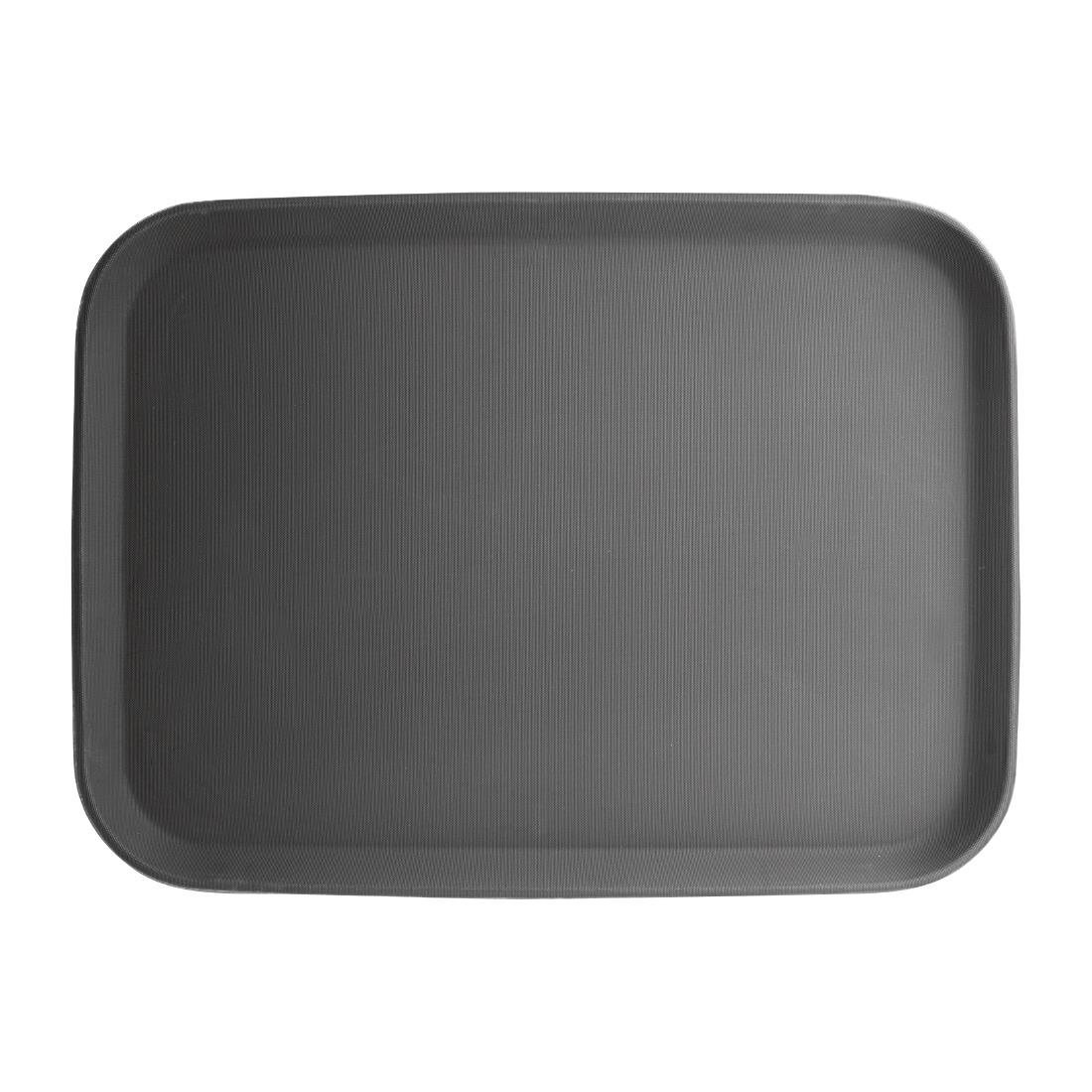 Olympia Kristallon Rectangular Tray Black Anti - Slip Plastic 380x510mm C560 - Whisk Hospitality - C560