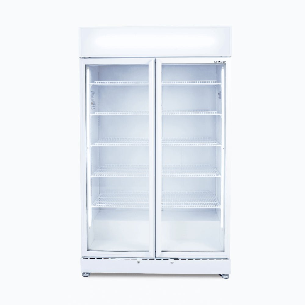 Bromic Upright Display Fridge - 885L - 2 Doors - Flat Glass - White GM0900LWECO - NR - Whisk Hospitality - GM0900LWECO-NR