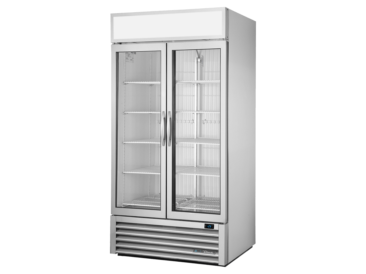 True Refrigeration Upright Retail Merchandiser Freezer 2 Full Glass Swing Doors - GDM - 35F - HC - FGD01 - Whisk Hospitality - GDM-35F-HC-FGD01