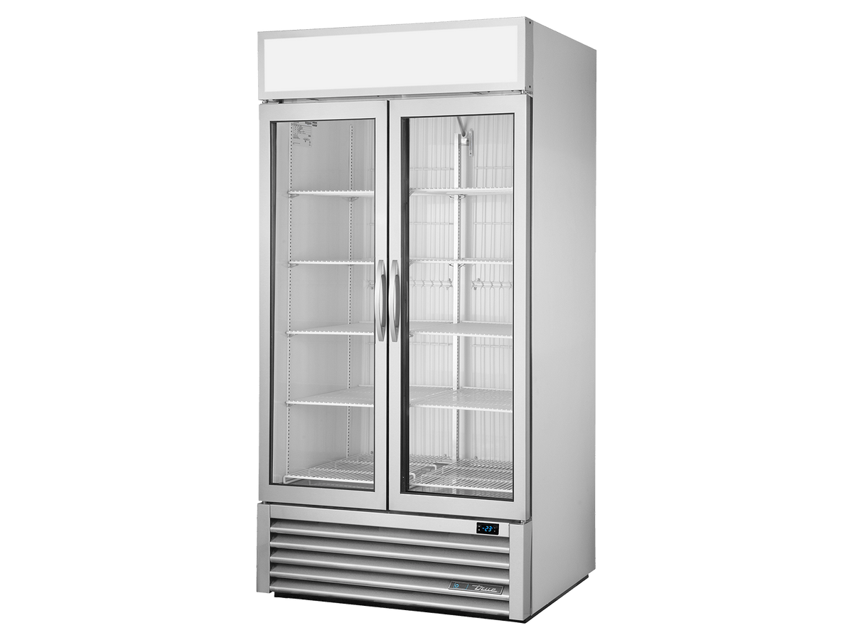 True Refrigeration Upright Retail Merchandiser Freezer 2 Full Glass Swing Doors - GDM - 35F - HC - FGD01 - Whisk Hospitality - GDM-35F-HC-FGD01