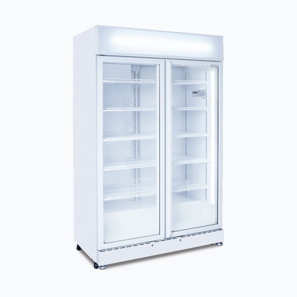 Bromic Upright Display Fridge - 885L - 2 Doors - Flat Glass - White GM0900LWECO - NR - Whisk Hospitality - GM0900LWECO-NR