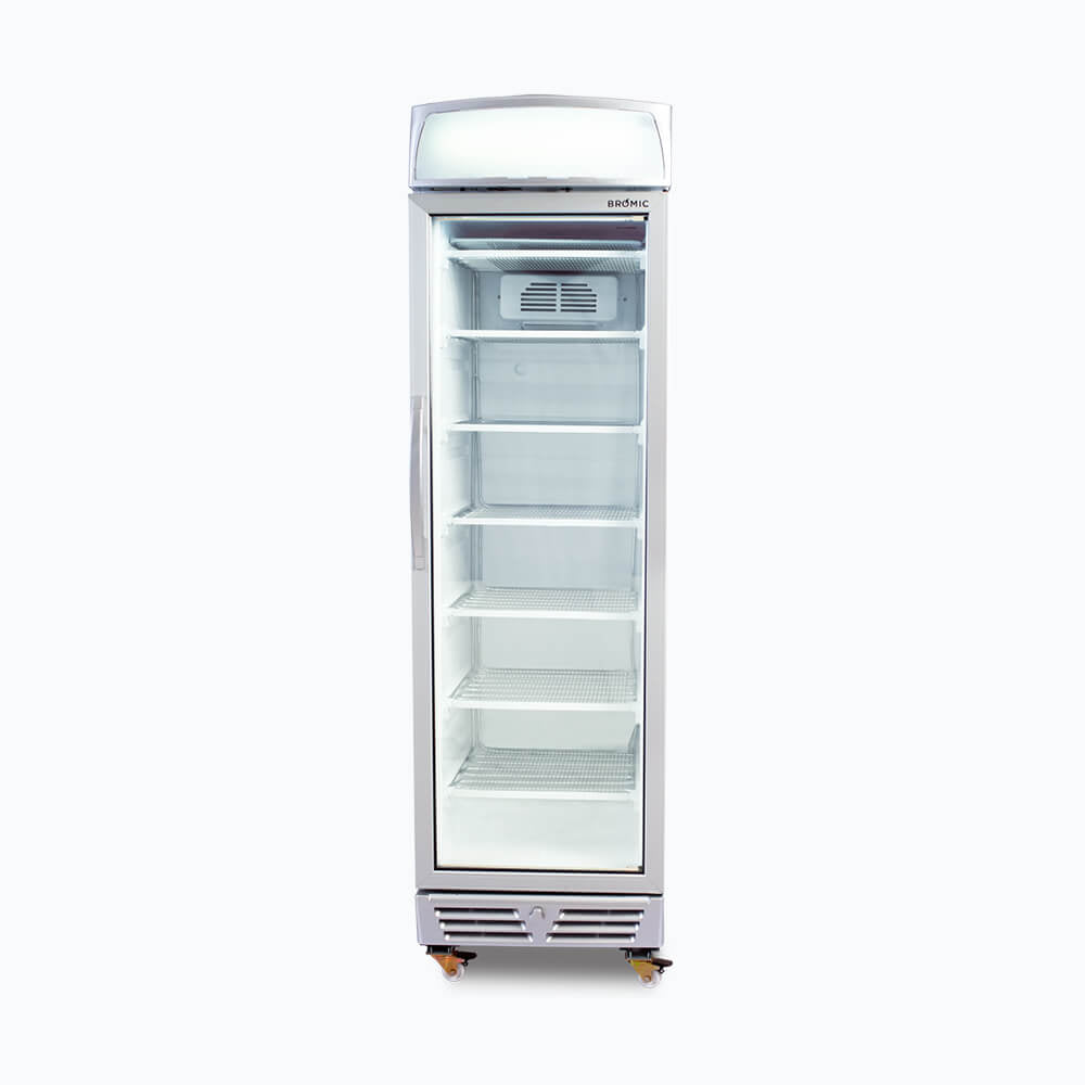 Bromic Upright Display Freezer - 300L - 1 Door - Flat Glass - Lightbox - Whisk Hospitality - UF0374LS-NR