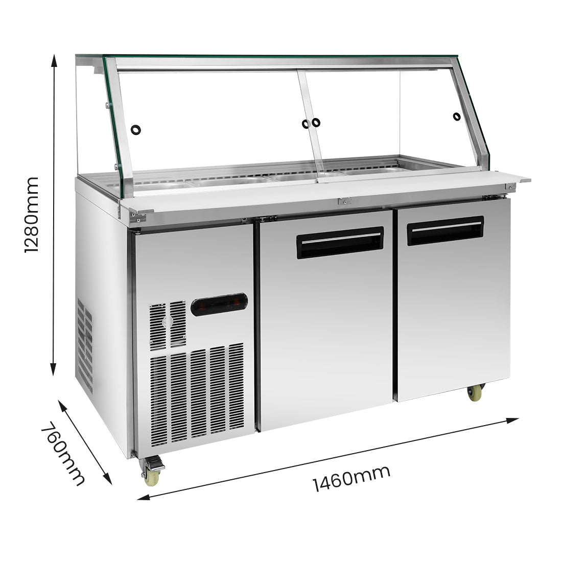 Thermaster Cold Salad & Noodle Bar 4x1/1 GN Pans PG150FA-XG - Whisk Hospitality - PG150FA-XG