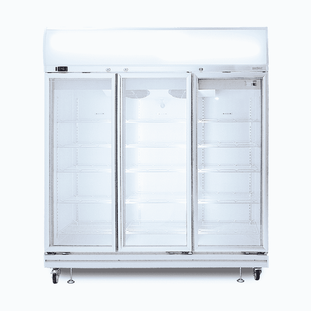 Bromic Upright Display Fridge - 1507L - 3 Doors - Flat Glass - Lightbox - Whisk Hospitality - GD1500LF