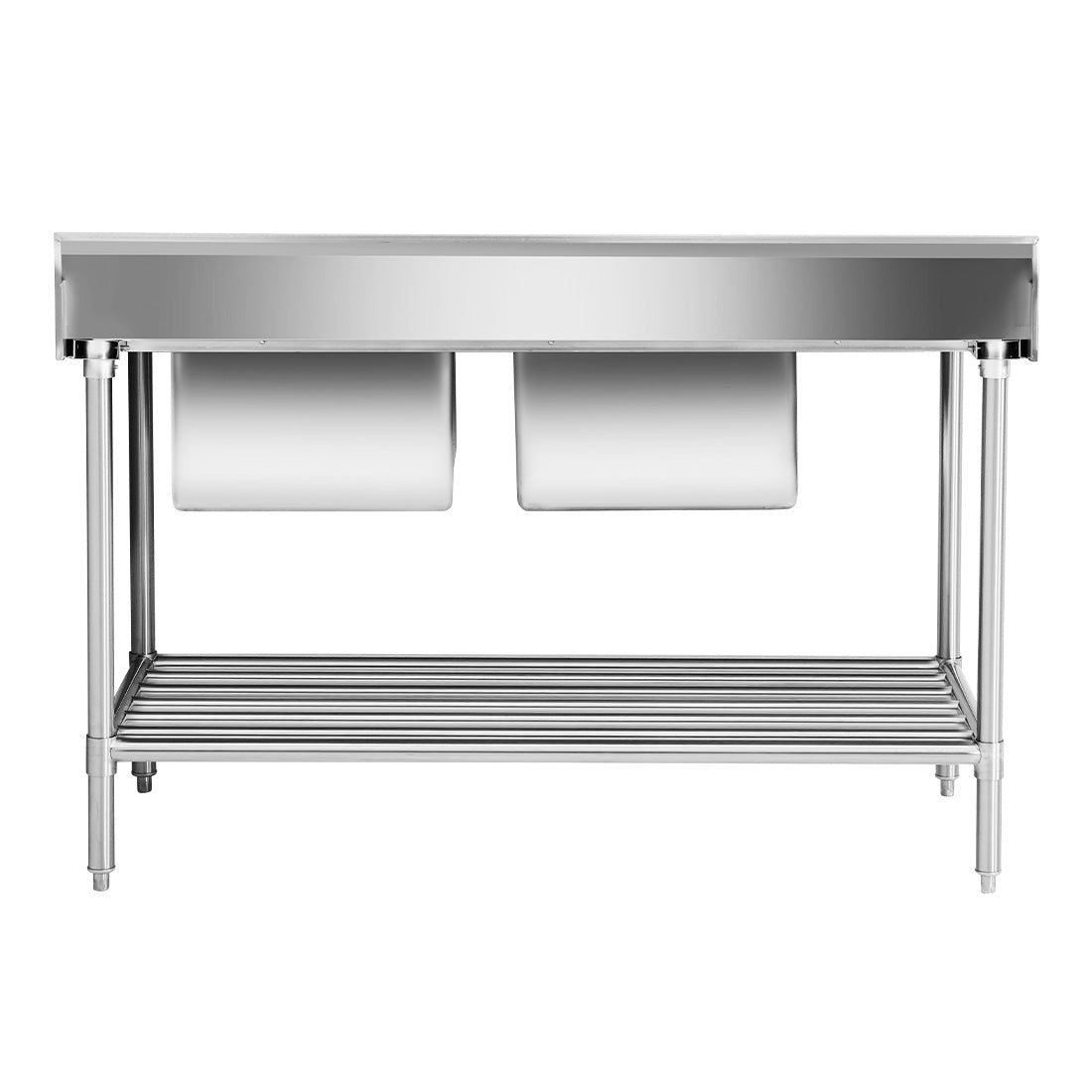Right Inlet Double Sink Dishwasher Bench - DSBD7 - 1500R/A - Whisk Hospitality - DSBD7-1500R/A