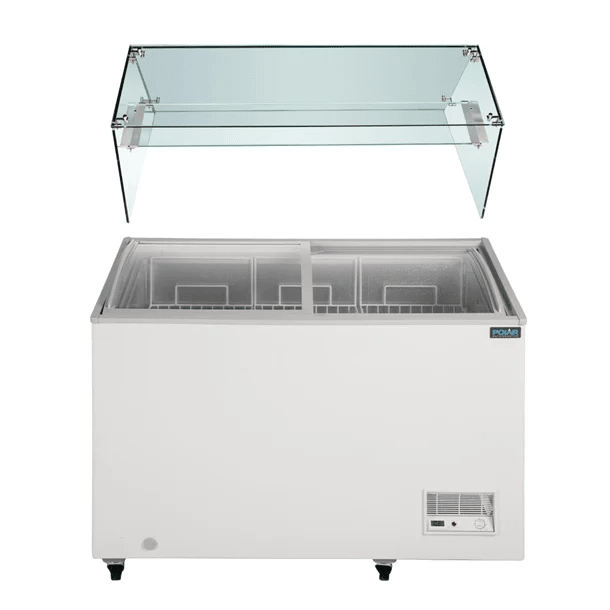 Polar G - Series Display Chest Freezer - 270Ltr with Glass Surround FL992 - A - Whisk Hospitality - FL992-A