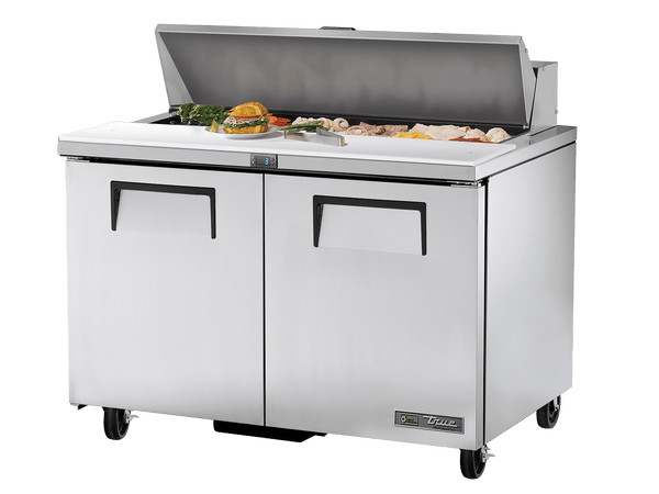 True Refrigeration Prep Table 12x 1/6 Top Pans 2 Solid Swing Doors - TSSU - 48 - 12 - HC - Whisk Hospitality - TSSU-48-12-HC