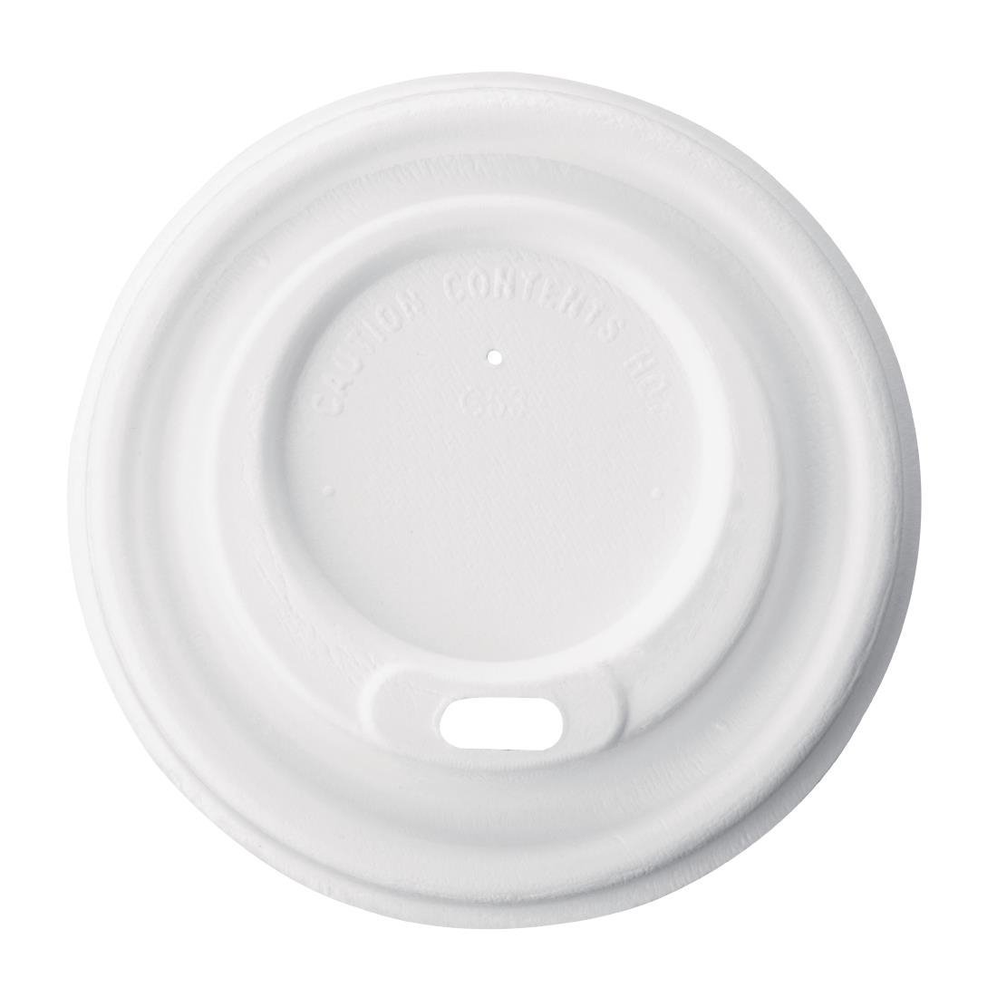 Fiesta Compostable Bagasse Hot Cup Lid - 80mm for 225ml Cup (Pack 1000) FS060 - Whisk Hospitality - FS060