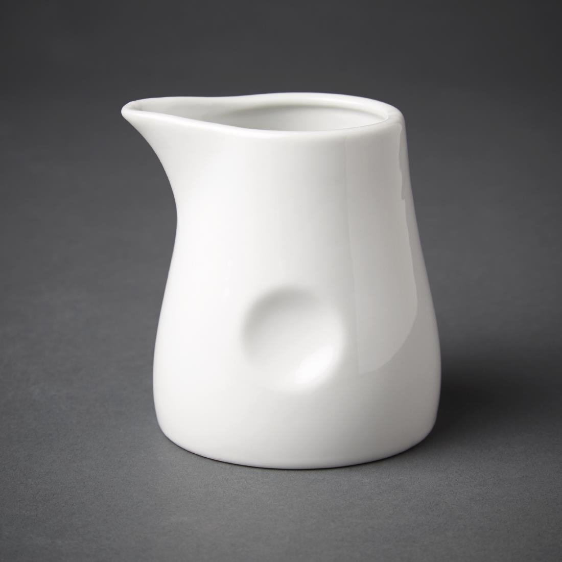 Olympia Whiteware Dimpled Milk Jug - 170ml 6oz (Box 6) GM367 - Whisk Hospitality - GM367