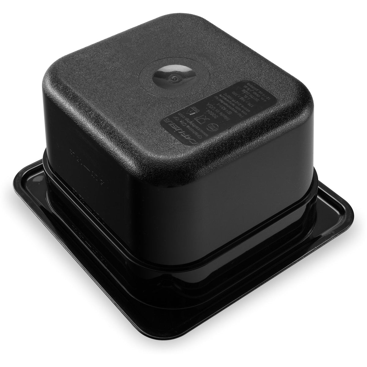 3068403 Carlisle StorPlus Black Polycarbonate 1/6 Food Pan 1.9L Capacity 137mm x 151mm x 100mm - Whisk Hospitality - 3068403