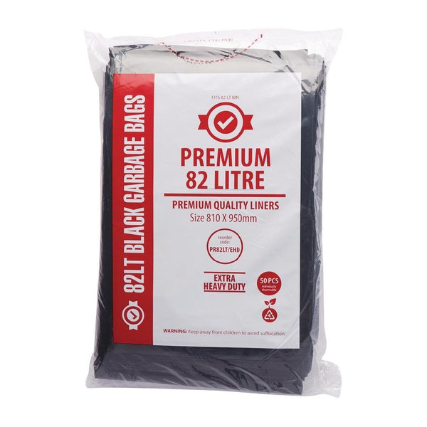 Jantex Premium Extra Heavy Duty Garbage Bag Black - 82Ltr (Box 50) FL879 - Whisk Hospitality - FL879