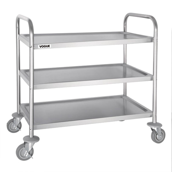 Vogue 3 Tier Flat Pack Trolley St/St - 810x455x855mm F994 - Whisk Hospitality - F994