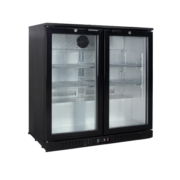 Exquisite UBC210 Black Two Door Back Bar Fridge - Whisk Hospitality - 3PA-8767-DHT-UBC210