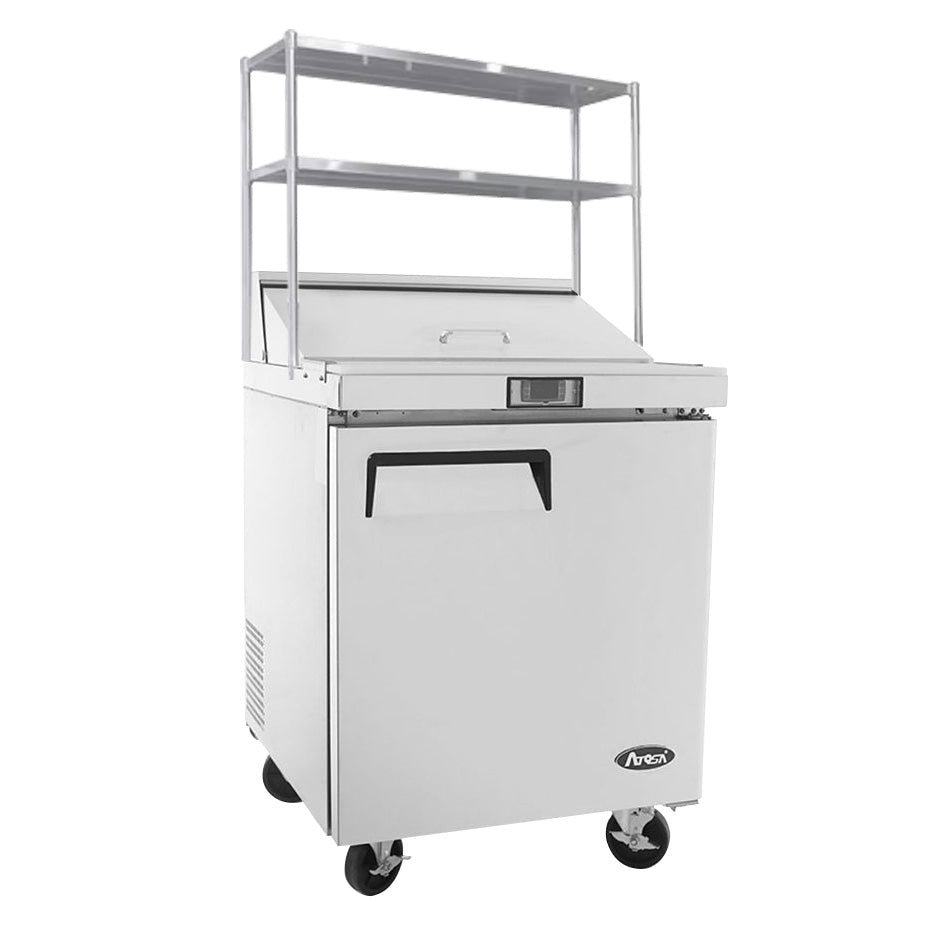 Atosa 1 DOOR SANDWICH PREP TABLE FRIDGE WITH OVER SHELF MSF8301OS - Whisk Hospitality - MSF8301OS